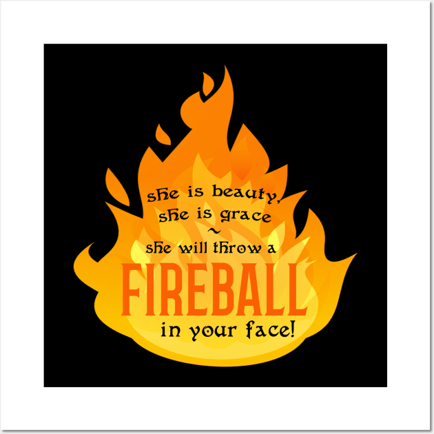 Fireball in Your Face DnD Wizard Sorcerer Shirt | Dungeons and Dragons RPG Shirt | D&D T-Shirt | DnD Gifts | RPG Gifts Wall Art by DiceGoblins